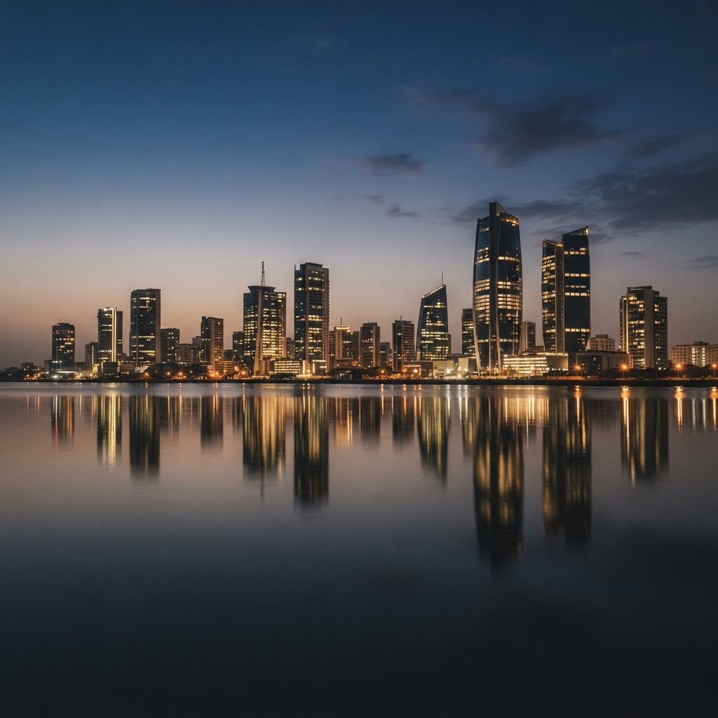 Lagos skyline at dusk